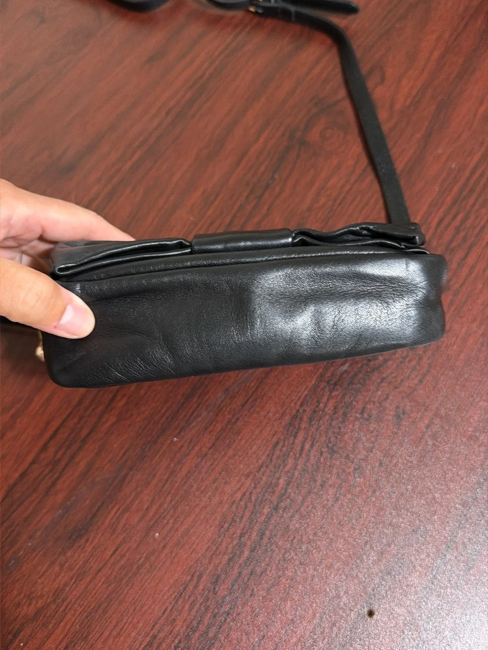 Prada Black Leather Crossbody Bag with Gold Hardware